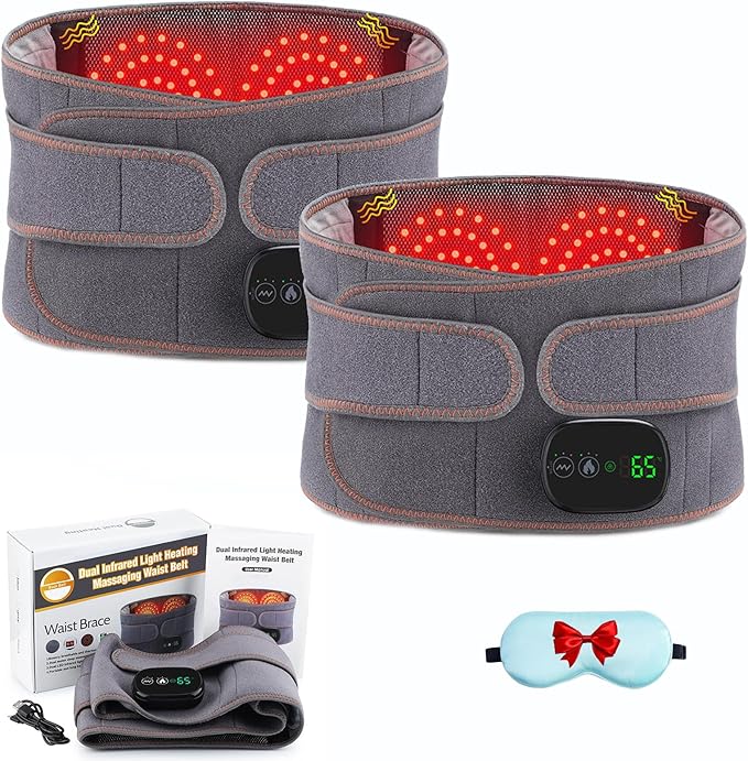 2026 New Lumidisc Belt™ - Soothes Within 20 Minutes, Lumidisc Belt™ with Heat, Heating Massage, Red Light Belt Back Massager Cordless, Lumidisc Back Brace for Home Office Travel (2Set)